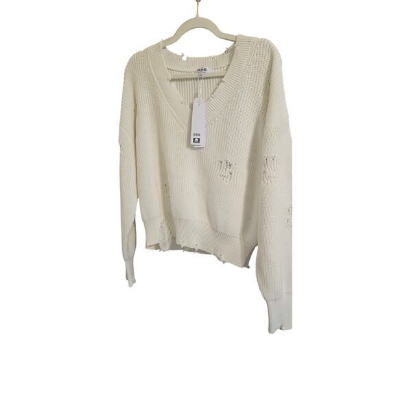 Distressed cable knit sweater - Picture 1 of 7